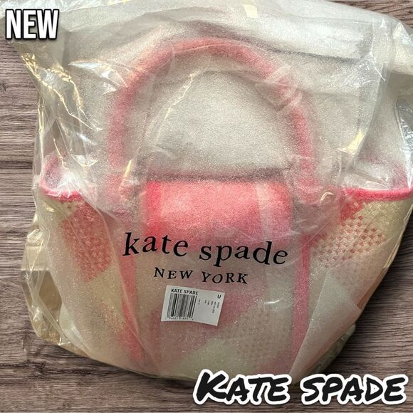 New NWT Kate Spade New York woven plaid tote bag - Picture 7 of 8